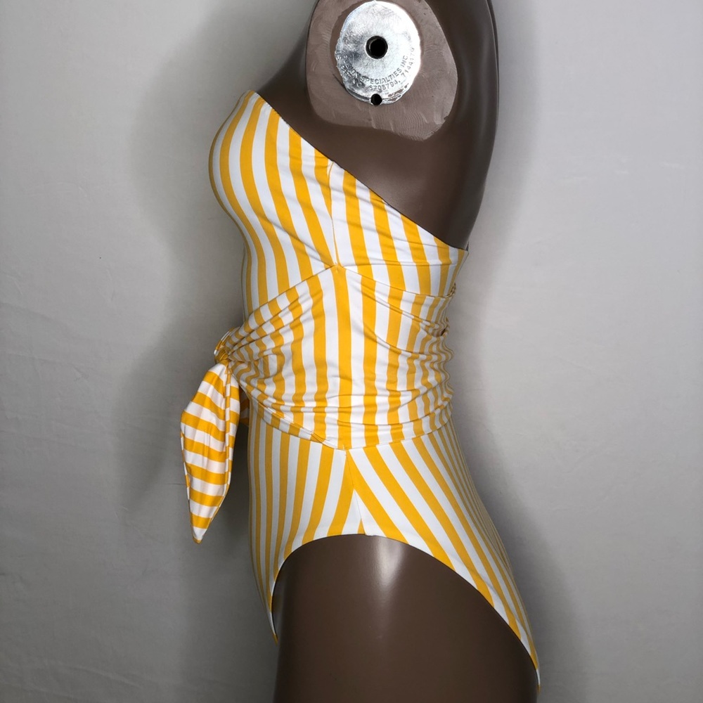 Onia Capri Strapless Striped Front Knot Swimsuit - Picture 2 of 3